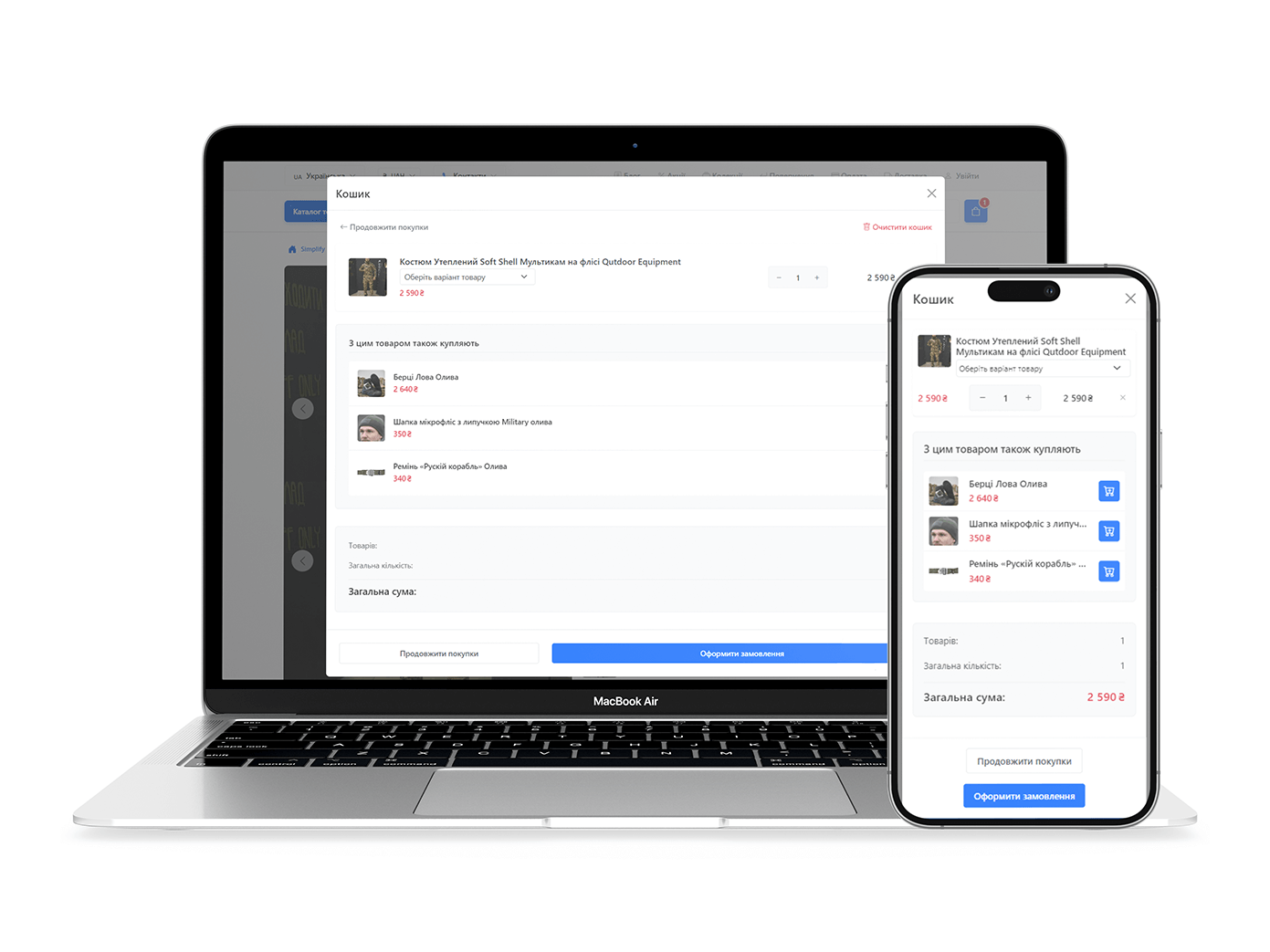 Корзина та оформлення